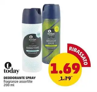 PENNY today DEODORANTE SPRAY fragranze assortite 200 ml offerta