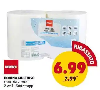 PENNY PENNY BOBINA MULTIUSO conf. da 2 rotoli 2 veli - 500 strappi offerta