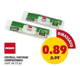 PENNY PENNY COLTELLI, CUCCHIAI COMPOSTABILI conf. da 15 pz offerta