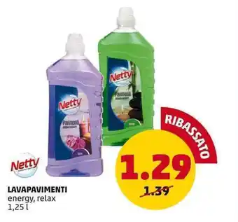 PENNY Netty LAVAPAVIMENTI energy, relax 1,25 l offerta