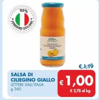 MD Discount SALSA DI CILIEGINO GIALLO LETTERE DALL'ITALIA g 360 offerta