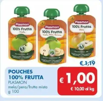 MD Discount POUCHES 100% FRUTTA PLASMON mela/pera/frutta mista g 100 offerta