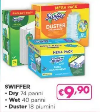 Acqua & Sapone SWIFFER • Dry 74 panni • Wet 40 panni • Duster 18 piumini offerta