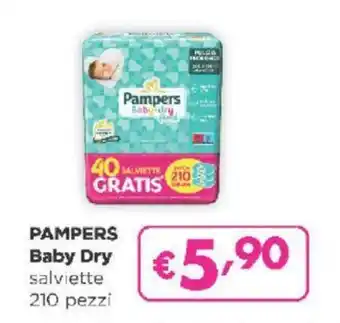 Acqua & Sapone PAMPERS Baby Dry salviette 210 pezzi offerta