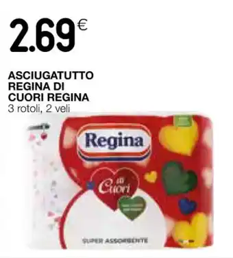 Coop ASCIUGATUTTO REGINA DI CUORI REGINA 3 rotoli, 2 veli offerta