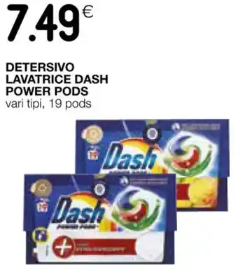 Coop DETERSIVO LAVATRICE DASH POWER PODS vari tipi, 19 pods offerta