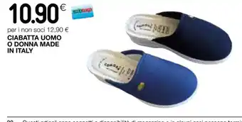 Coop CIABATTA UOMO O DONNA MADE IN ITALY offerta