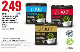 Eurospin cad. CAPSULE CAFFÈ AROMATICO/ GRANCREMÁ/ DECAFFEINATO, 16 PZ offerta