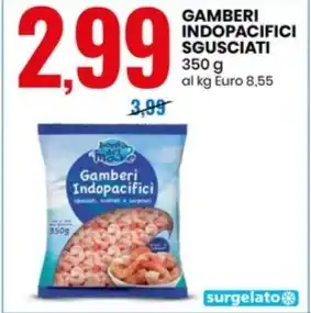 Eurospin GAMBERI INDOPACIFICI SGUSCIATI 350 g offerta