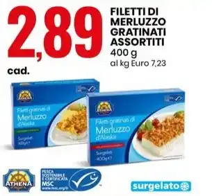 Eurospin FILETTI DI MERLUZZO GRATINATI ASSORTITI 400 g offerta