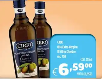 Del Prete Distribuzioni CIRIO Olio Extra Vergine Di Oliva Classico ml. 750 offerta