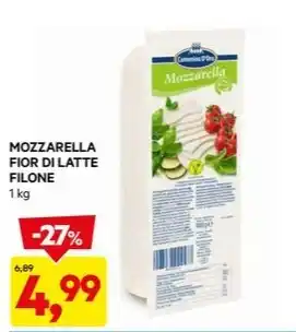 DPiù MOZZARELLA FIOR DI LATTE FILONE 1 kg offerta