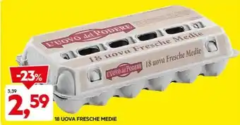DPiù 18 UOVA FRESCHE MEDIE offerta