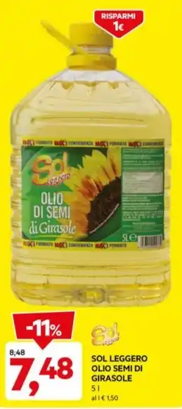 DPiù SOL LEGGERO OLIO SEMI DI GIRASOLE offerta