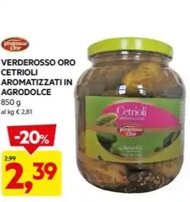 DPiù VERDEROSSO ORO CETRIOLI AROMATIZZATI IN AGRODOLCE offerta