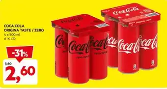 DPiù COCA COLA ORIGINA TASTE/ZERO offerta