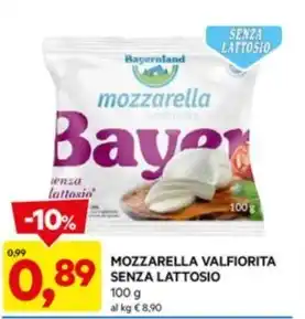 DPiù MOZZARELLA VALFIORITA SENZA LATTOSIO offerta