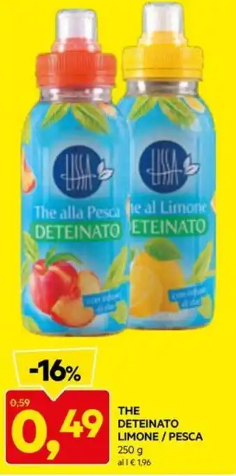 DPiù THE DETEINATO LIMONE/ PESCA offerta