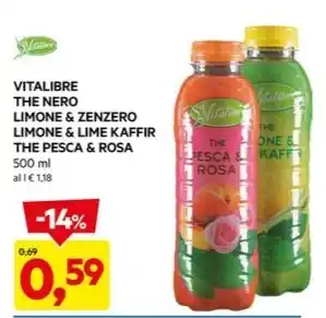 DPiù VITALIBRE THE NERO LIMONE & ZENZERO LIMONE & LIME KAFFIR THE PESCA & ROSA offerta