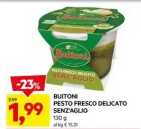 DPiù BUITONI PESTO FRESCO DELICATO SENZ'AGLIO offerta