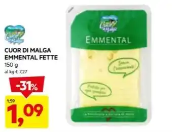 DPiù CUOR DI MALGA EMMENTAL FETTE offerta