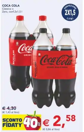 Esselunga COCA COLA Classica o Zero, conf.2x1,5 l offerta