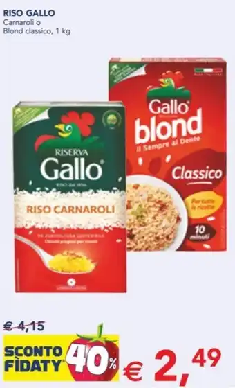 Esselunga RISO GALLO Carnaroli o Blond classico, 1 kg offerta