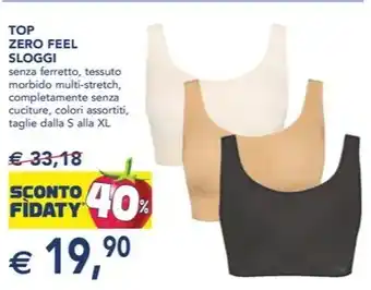Esselunga TOP ZERO FEEL SLOGGI senza ferretto, tessuto morbido multi-stretch offerta