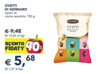 Esselunga OVETTI DI GENNARO ripieni di creme assortite, 750 g offerta