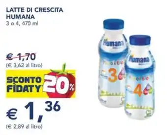 Esselunga LATTE DI CRESCITA HUMANA offerta