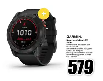 MediaWorld GARMIN Smartwatch Fenix 7X Solar offerta