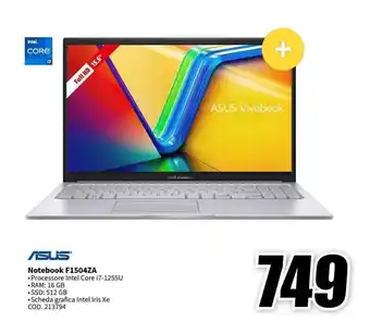 MediaWorld ASUS Notebook F1504ZA offerta