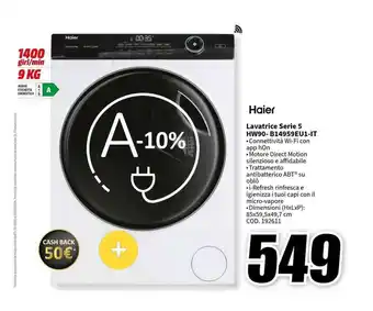 MediaWorld Haier Lavatrice Serie 5 HW90-B14959EU1-IT offerta