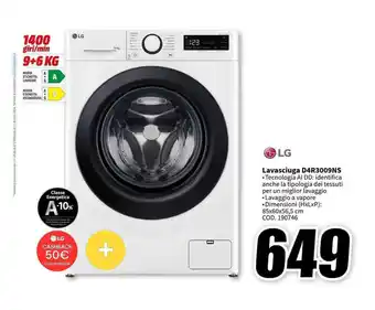 MediaWorld LG Lavasciuga D4R3009NS offerta