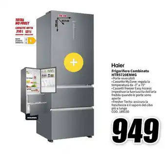 MediaWorld Haier Frigorifero Combinato HTR5720ENMG offerta