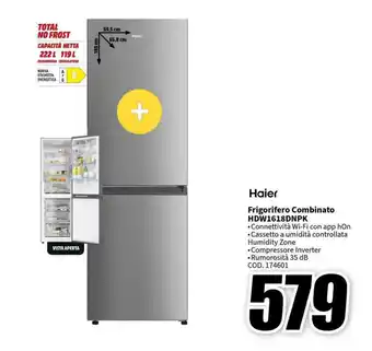 MediaWorld Haier Frigorifero Combinato HDW1618DNPK offerta