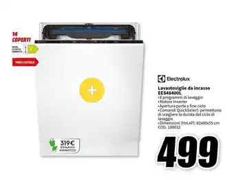 MediaWorld Electrolux Lavastoviglie da incasso EES48400L offerta