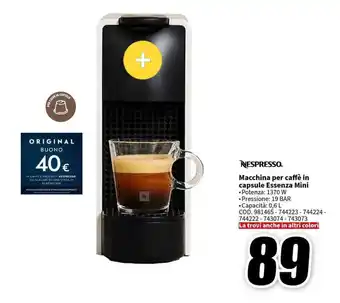 MediaWorld NESPRESSO Macchina per caffè in capsule Essenza Mini offerta