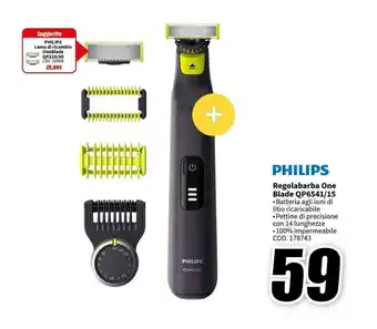 MediaWorld PHILIPS Regolabarba One Blade QP6541/15 offerta