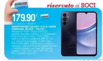 Coop SMARTPHONE GALAXY A15 4+128GB SAMSUNG BLACK - 4G/LTE - offerta