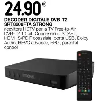 Coop DECODER DIGITALE DVB-T2 SRT8208FTA STRONG offerta