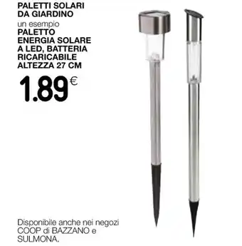 Coop PALETTI SOLARI DA GIARDINO offerta