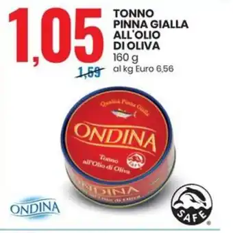 Eurospin ONDINA TONNO PINNA GIALLA ALL'OLIO DI OLIVA 160 g offerta