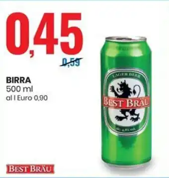 Eurospin BEST BRÄU BIRRA 500 ml offerta