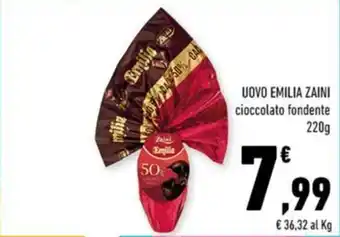 Conad Margherita UOVO EMILIA ZAINI cioccolato fondente 220g offerta