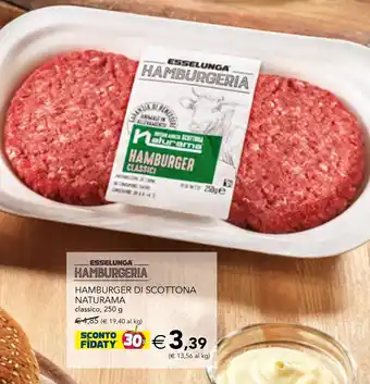 Esselunga HAMBURGER DI SCOTTONA NATURAMA classico 250 g offerta