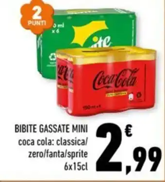 Conad Margherita BIBITE GASSATE MINI coca cola: classical zero/fanta/sprite 6x15cl offerta