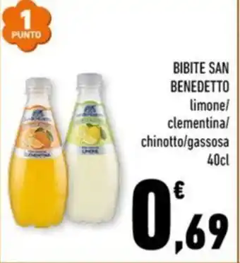 Conad Margherita BIBITE SAN BENEDETTO limone/ clementina/ chinotto/gassosa 40cl offerta