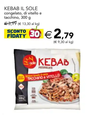 Esselunga KEBAB IL SOLE congelato, di vitello e tacchino, 300 g offerta