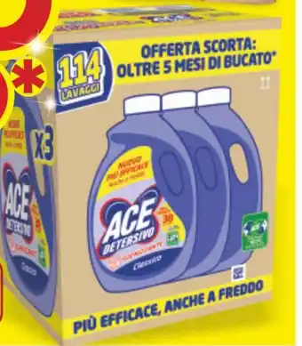 Alter Discount Detersivo liquido lavatrice ACE classico/colore 3x38 lavaggi offerta